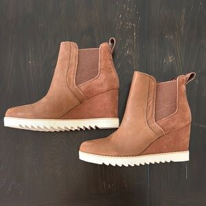 Brown Wedge Ankle Boots TOMS